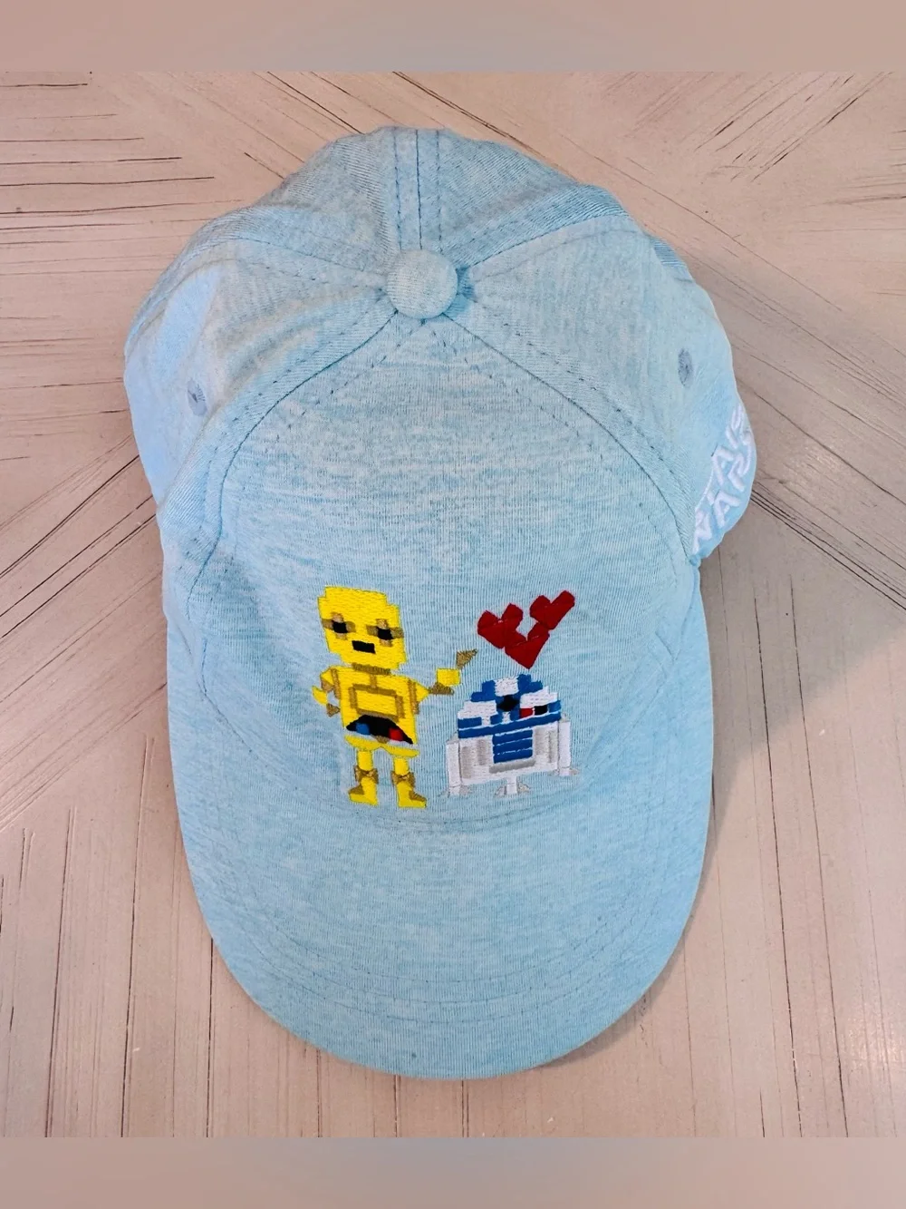 Star Wars C-3PO & R2-D2 Pixel Art Baseball Cap Hat Blue - OSFM